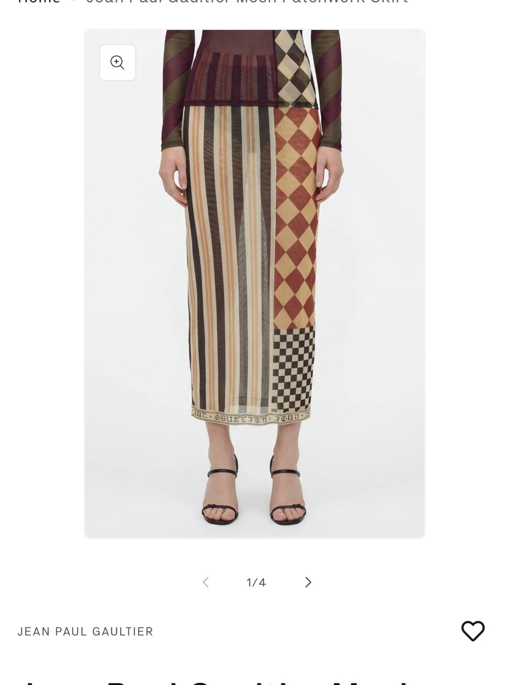 Jean Paul Gaultier Multicolor Patchwork Midi Skirt